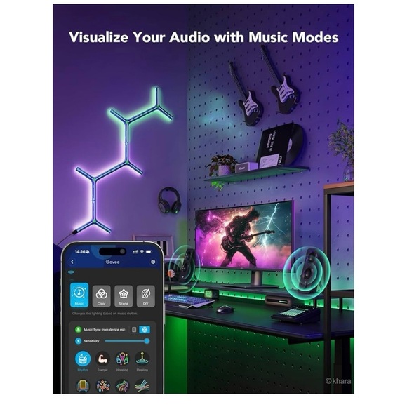 Govee Glide Y Lights with Smartphone Control New - Picture 6 of 8